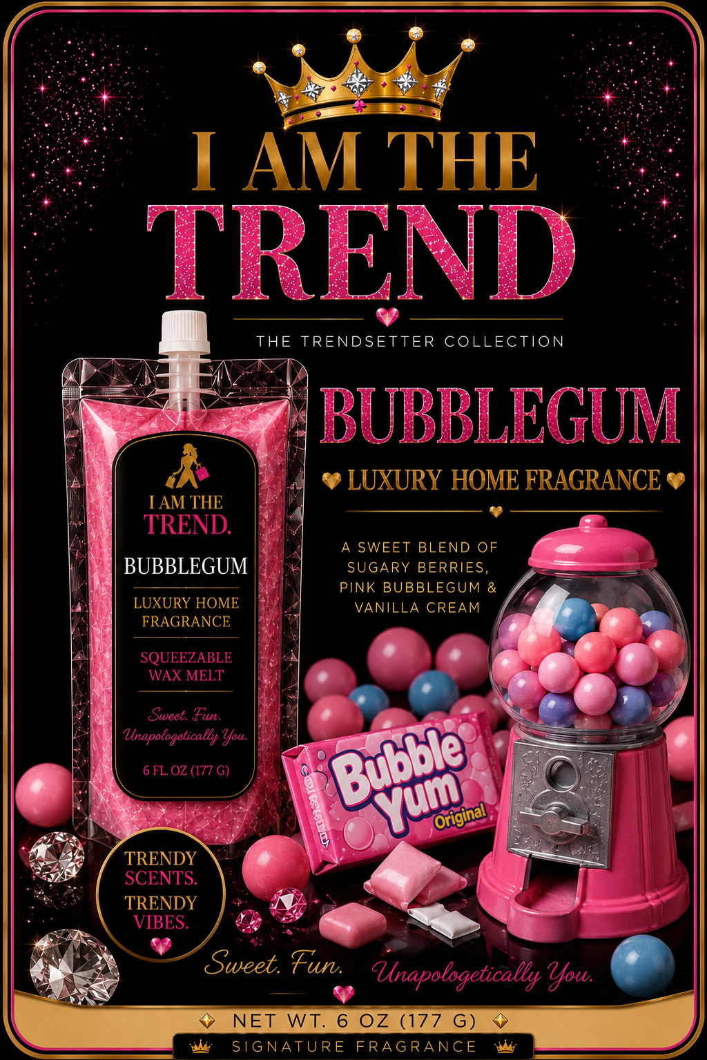💗 Bubble Gum Luxury Squeezable Wax Melt